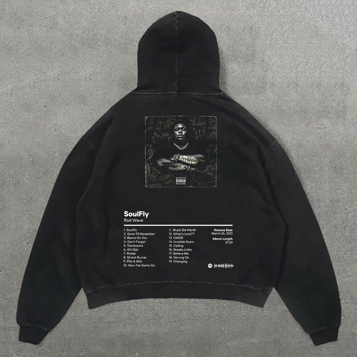 Rod Wave SoulFly Print Long Sleeve Hoodies