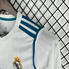 2017/2018 Retro Long Sleeve Real Madrid Home Football Shirt 1:1 Thai Quality Kids Size