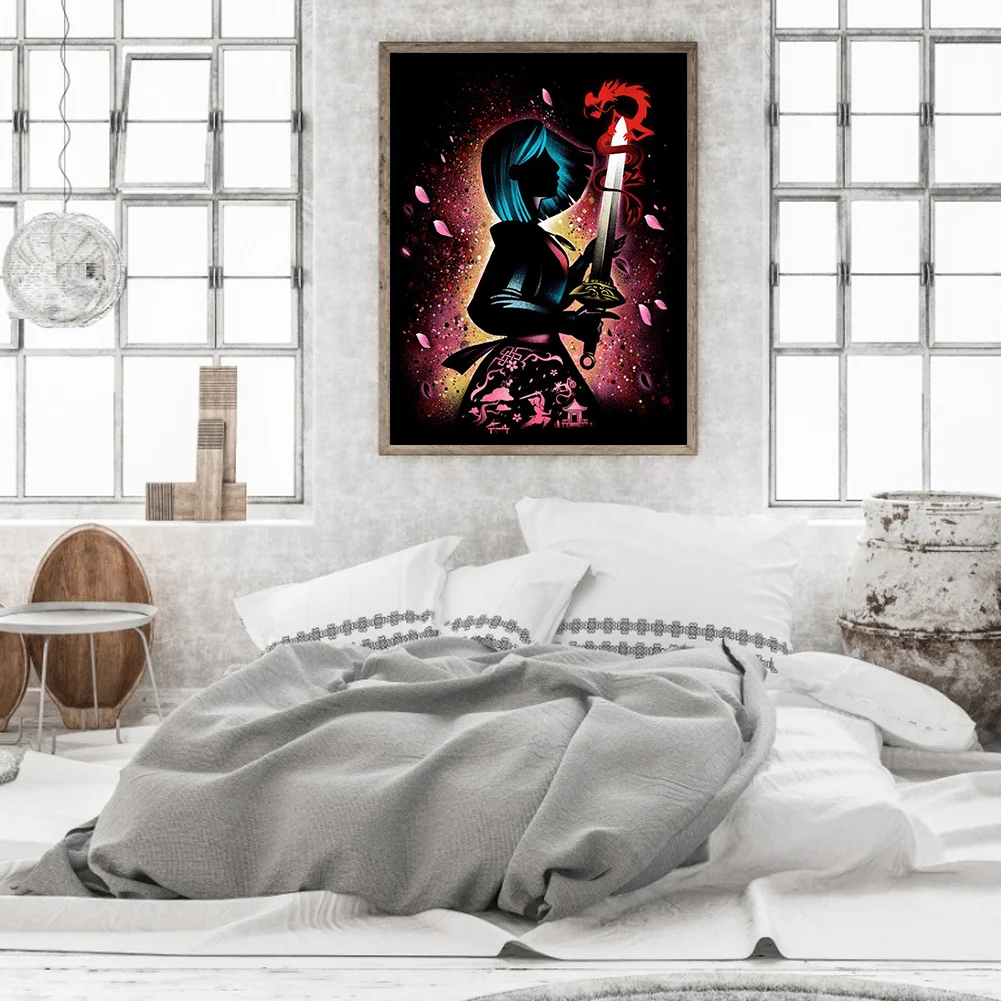 11CT Full Stamped Cross Stitch - Silhouette Series(Canvas|40*51cm)