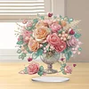 [Stock limité - Bricolage 5D]Ornement de bureau de vase rose-simple côté perceuse-diamant