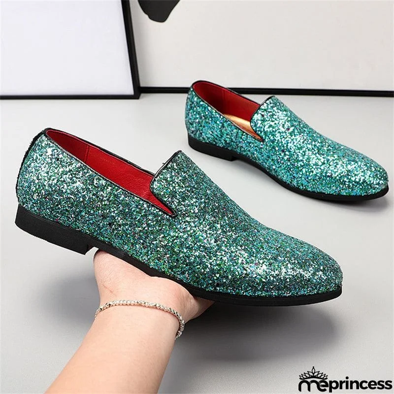 Men's Fashion Glitter Party Dress Shoes