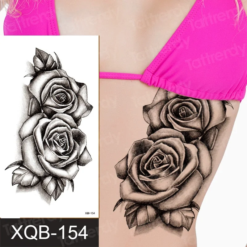 tattoo sticker rose flower temporary henna tattoos letter wolf sketches tattoo designs black sexy women tattoo waterdecals