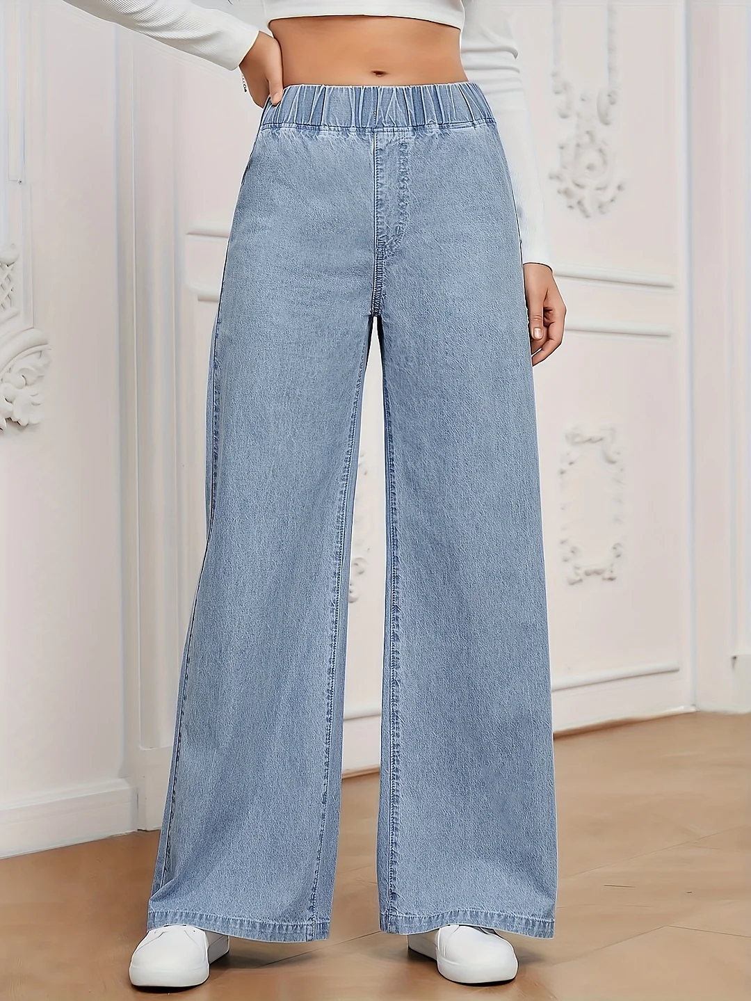 Women's Casual Wide-Leg Thin Jeans, Street-Style Loose Denim Boyfriend Pants, Casual And Versatile, Suitable For Casual Daily Wear On The Street, On Campus, At Parties, During Travels, And At Music Festival | IFYHOME