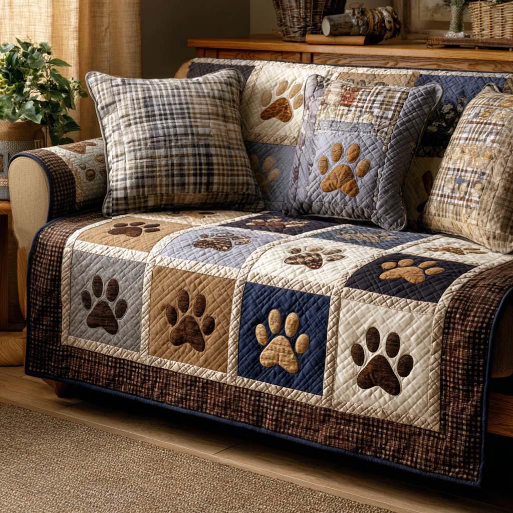 Calm Paw Quilted Sofa Cover NCU0NT11721 everthome