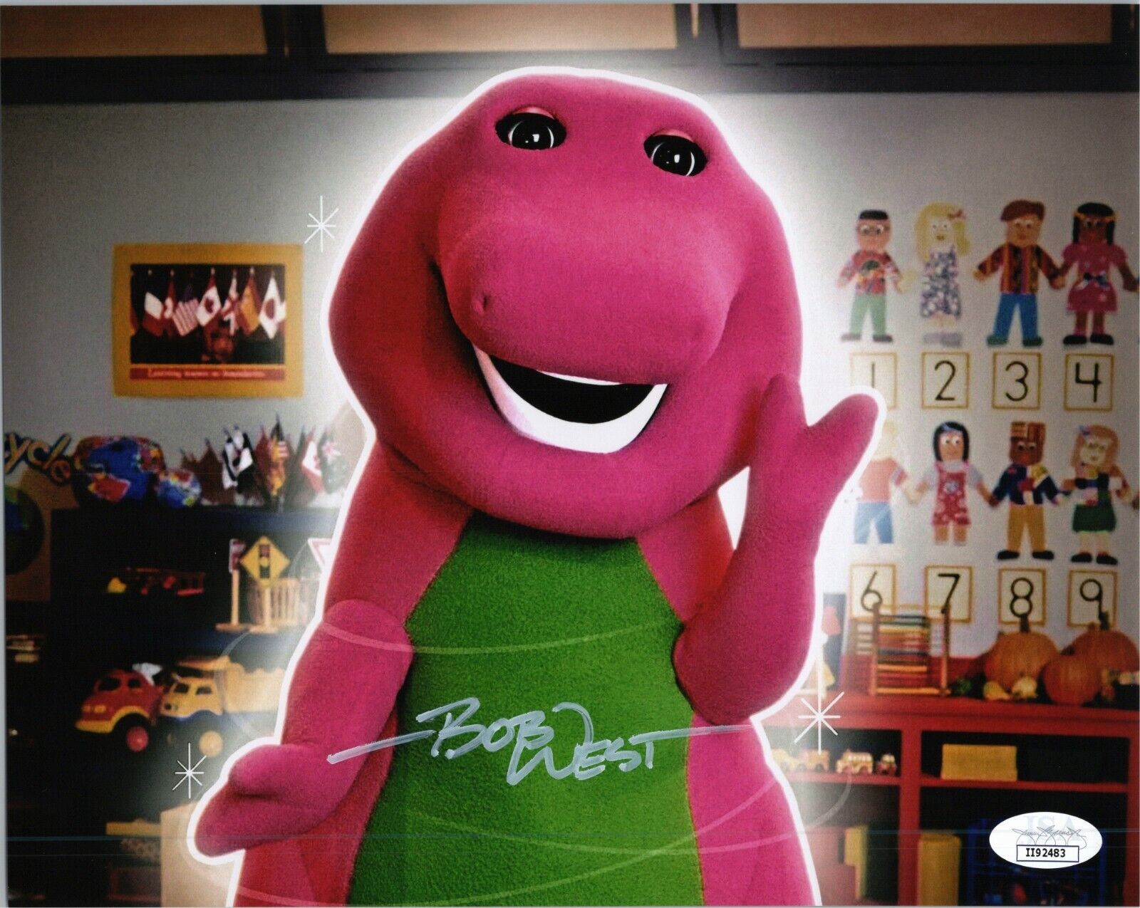 BOB WEST Authentic Hand-Signed BARNEY THE DINOSAUR