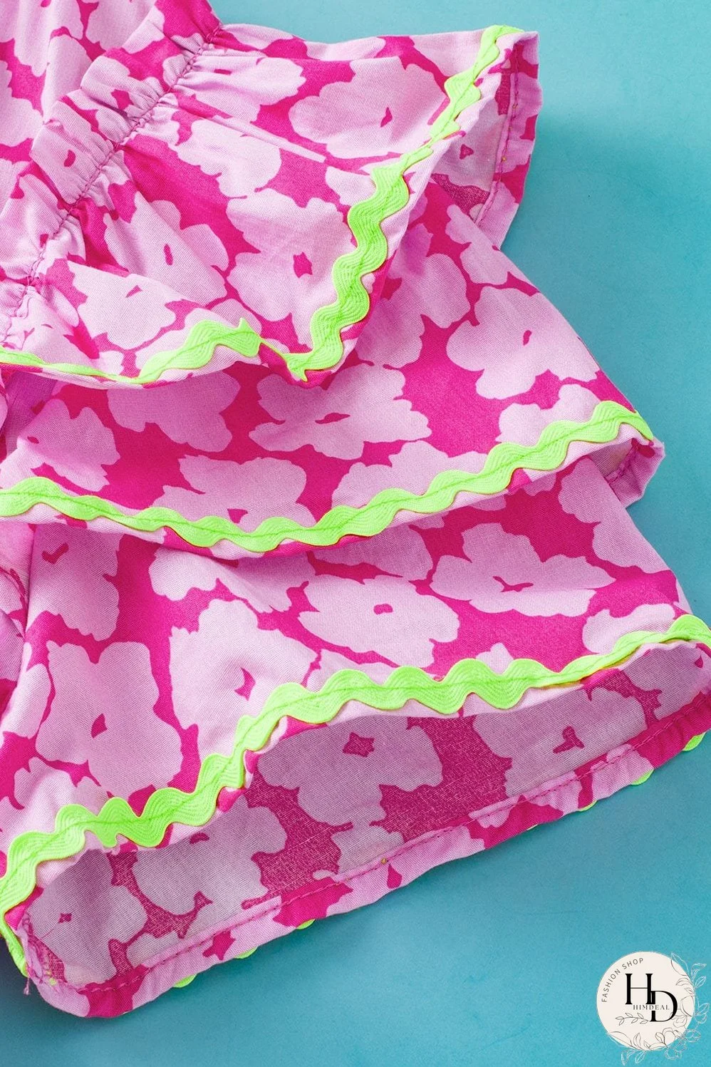 V-Neck Pink Floral Top