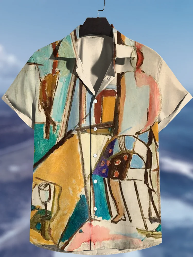 Men's Aesthetics Art Abstract Print Shirt