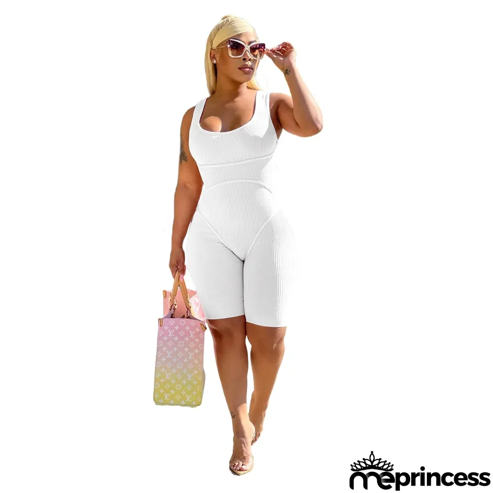 Women Summer Solid Color Sexy Straps Romper