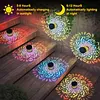 Solar Powered Deck Step Stair Lights Mandalas Theme Waterproof Fence Light Decorative Mandalas Lights for Garden Post Patio Backyard Yard Decor