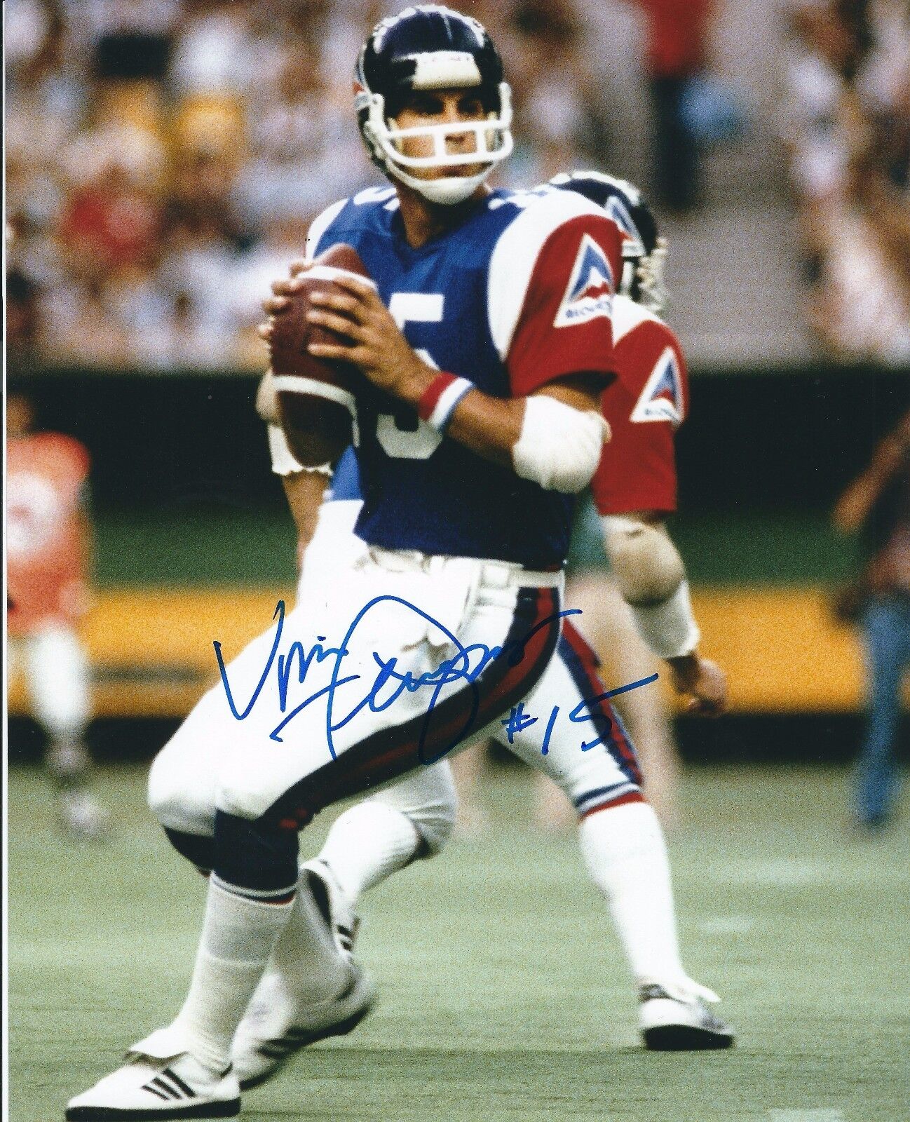 Autographed VINCE FERRAGAMO Montreal Alouettes 8x10 Photo Poster painting w/COA