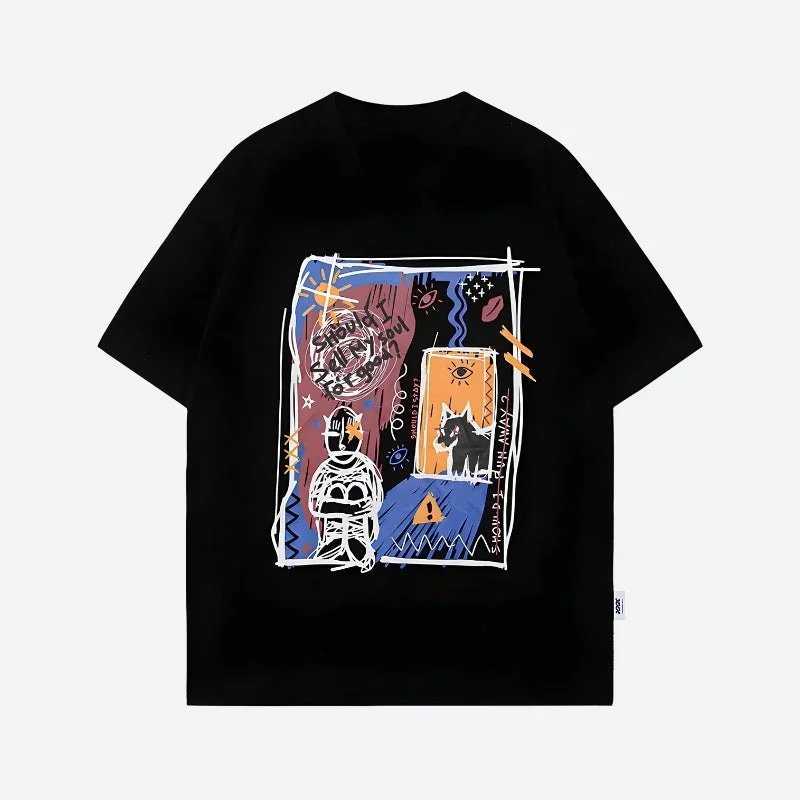 Brownm Sketch Graphic Tee