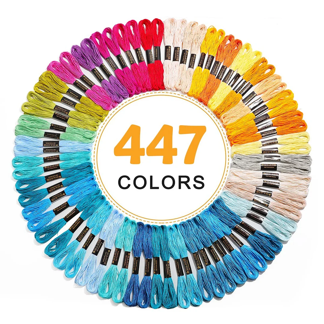 447 Colors Embroidery Thread Cross Stitch Thread Cotton - Temu