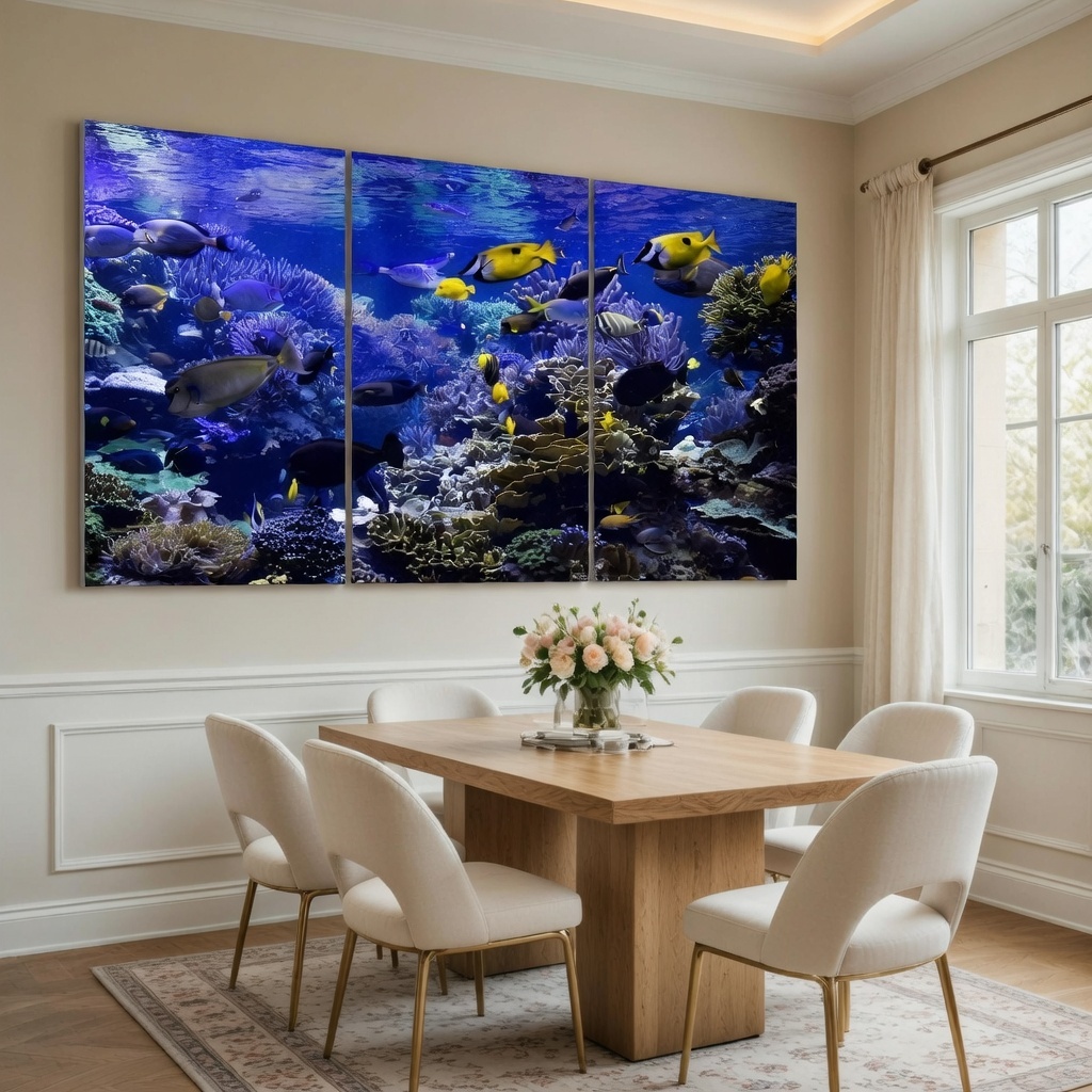 3-Piece Set Marine life seascape Canvas Wall Art