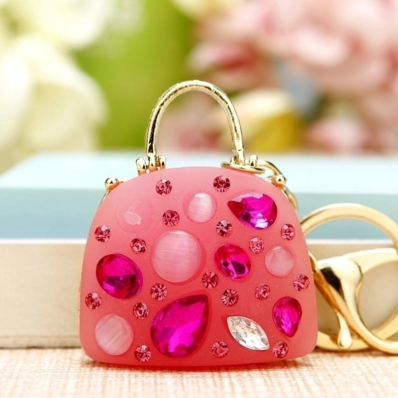 Elegant Lady High Heel Metal Inlay Rhinestones Women’s Bag Pendant Keychain