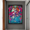 Glass Painting Mermaid-14CT Stamped Cross Stitch 45*60cm/17.72*23.62in (Big Size)