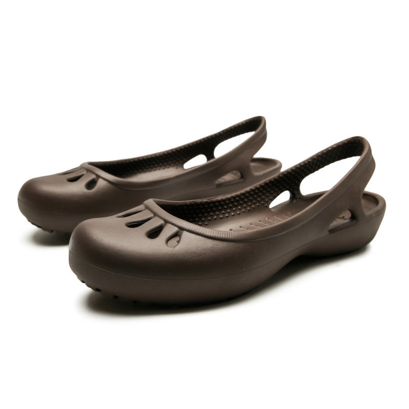 Summer Lightweight Non-Slip Hole Shoes Women's Flat Sandals Nurse Shoes Casual Jelly Beach Shoes Female Waterproof Flip Flops
