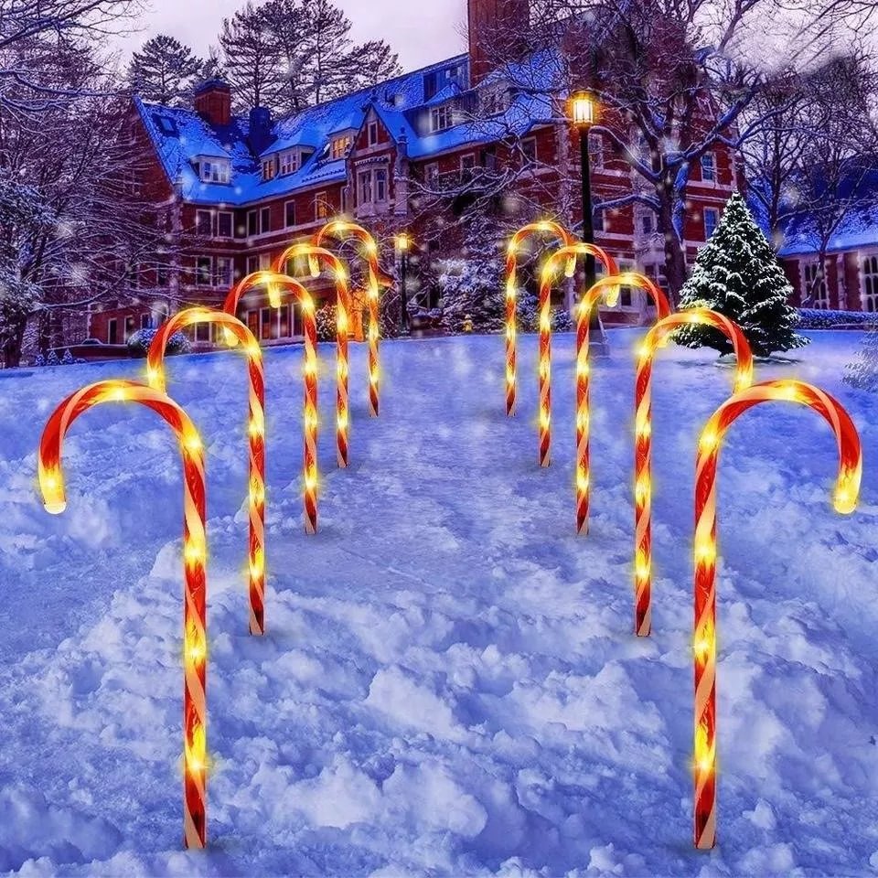Christmas Candy Cane Pathway Lights、、sdecorshop