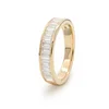 14K Yellow Gold Baguette Cut Lab Diamond Channel Setting Half Eternity Ring