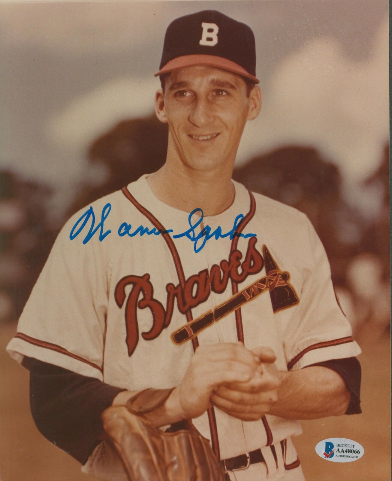 Braves Warren Spahn Authentic Signed 8x10 Photo Poster painting Autographed BAS #AA48066