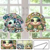 (US Local)2pcs/set 5D DIY Diamond Painting Dots Animal Flower Special Shape Pendant Hanging Craft Kits