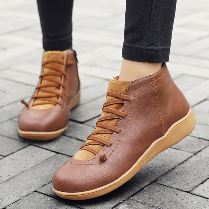 Comelyy Premium Lace-Up Ankle Boots, Genuine Comfy Leather Boots mumuwear