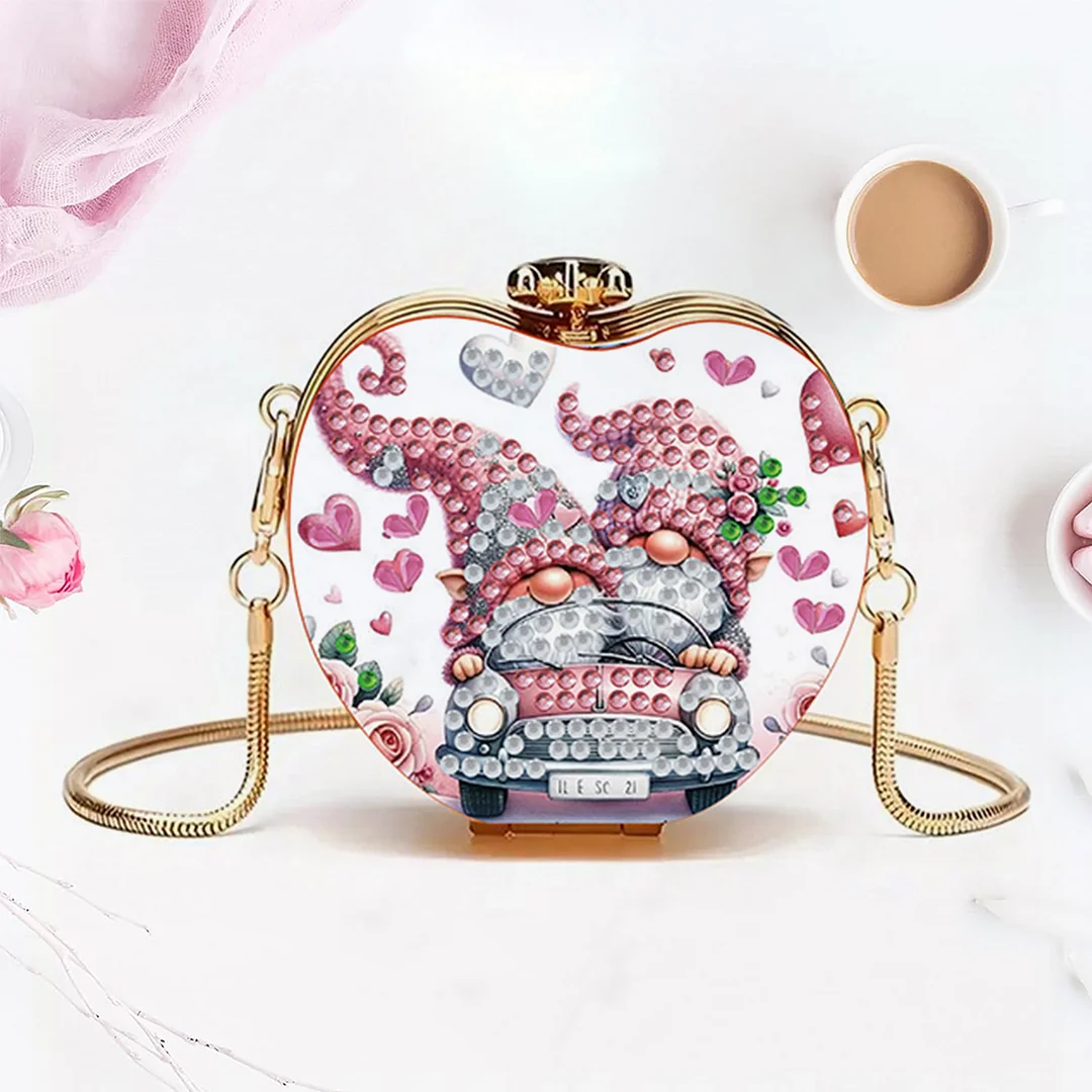 Two Goblins DIY Acrylic Love Art Diamond Painting Coin Purse w/ Chain for Women