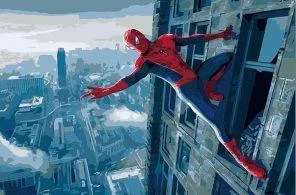 Spiderman Skyline - Cartoon and Animation Paint By Numbers DQ16567