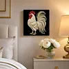 DIY Pearl Painting Rooster for Home Wall Decor with Frame(30x30cm)
