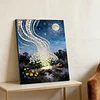 DIY Pearl Painting Forest Light for Home Decor with Frame(30x40cm)