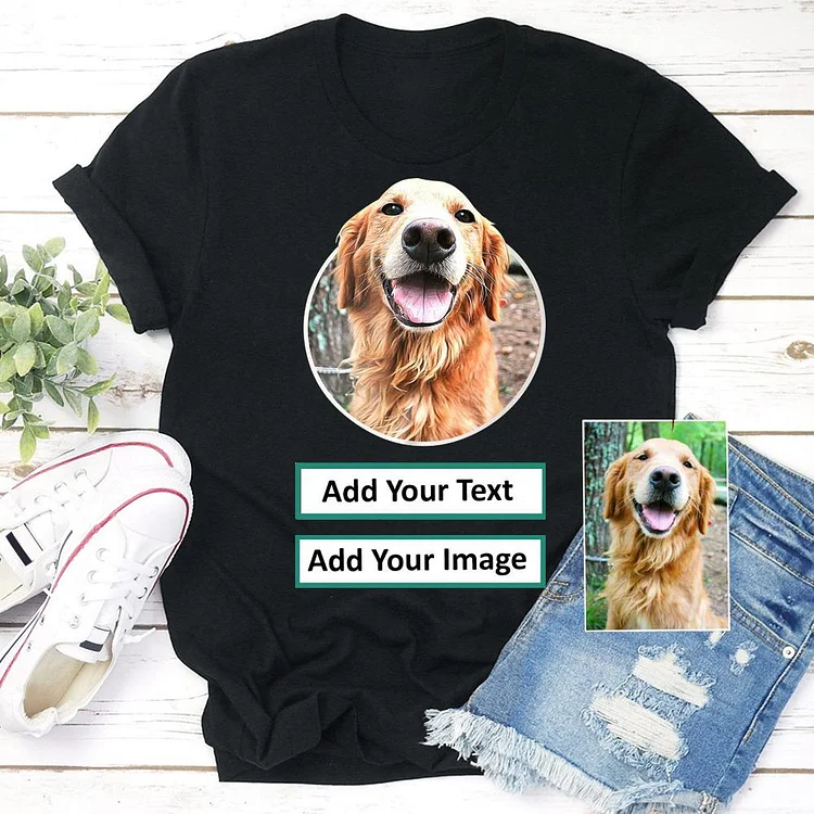Dog  Custom numbers  photo name customization T-shirt Tee - 01983#542334-Annaletters