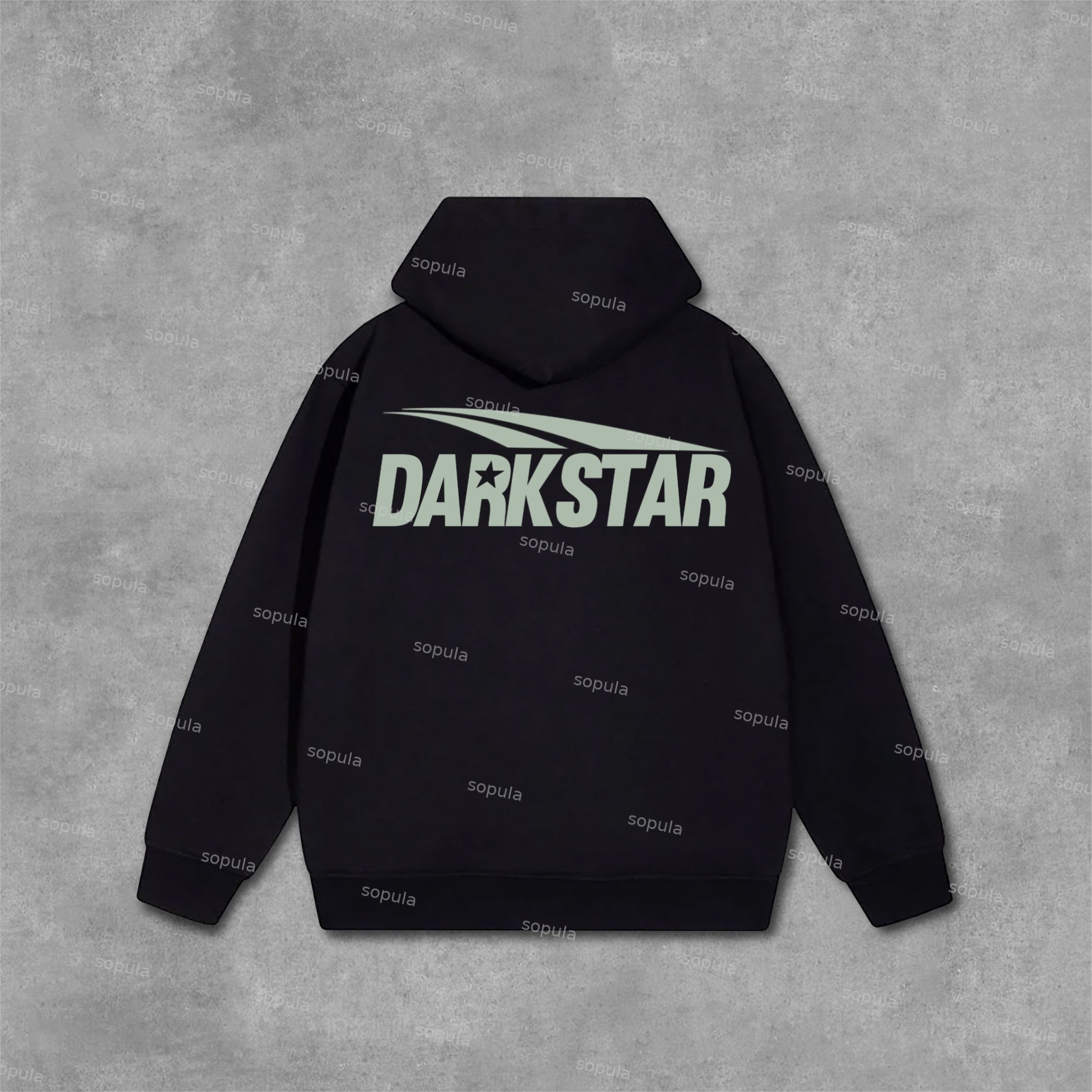 Darkstar-2024 Basic Letter Design Printed Pattern Thin Hooded Sweatshirt - SOPULA