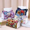DIY PU Diamond Painting Tissue Box Kit Desktop Tissue Holder with Rhinestone Diamond Desk Decorative Tissue Box for Adults Desktop Storage Organizer (Love)