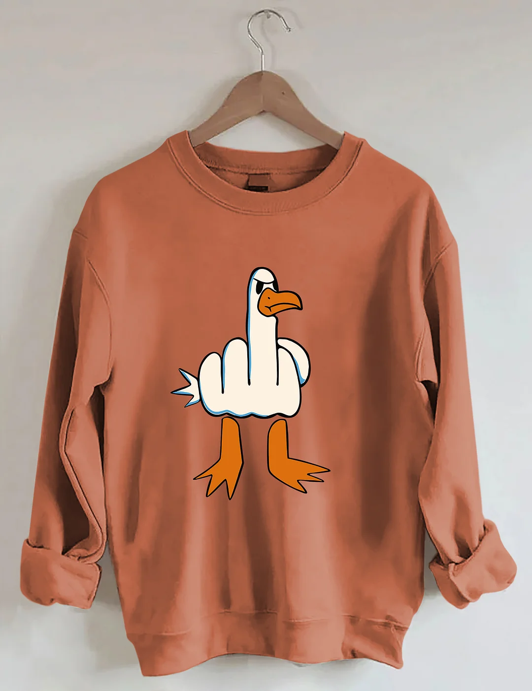 I Don't Give A Duck Middle Finger Funny Sweatshirt