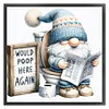 Gnome Reading Newspaper-11CT Stamped/Counted Cross Stitch 45*45cm/17.72*17.72in
