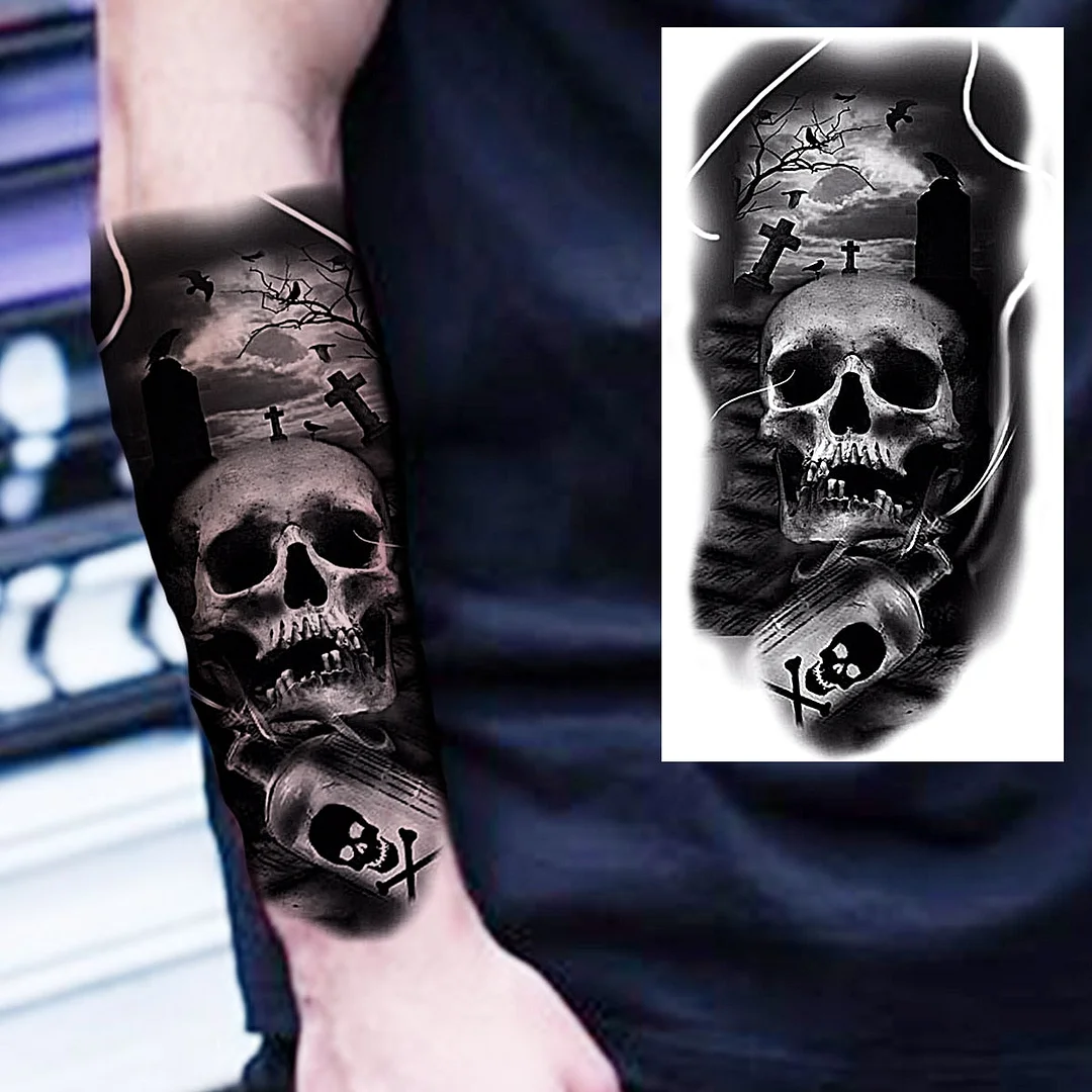 Praying Lion Cross Temporary Tattoos For Men Women Clown Wolf Tiger Flower Compass Fake Tattoo Sticker Forearm Waterproof Tatoos