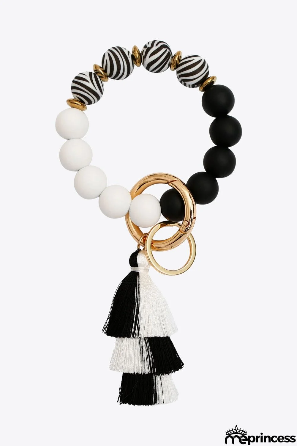 Beaded Keychain with Layered Tassel