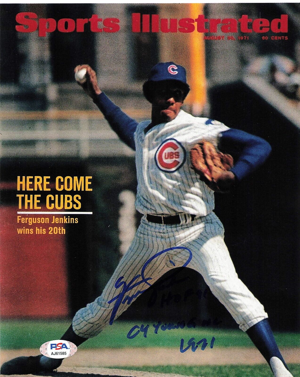 Ferguson Jenkins signed 8x10 Photo Poster painting PSA/DNA Chicago Cubs Autographed