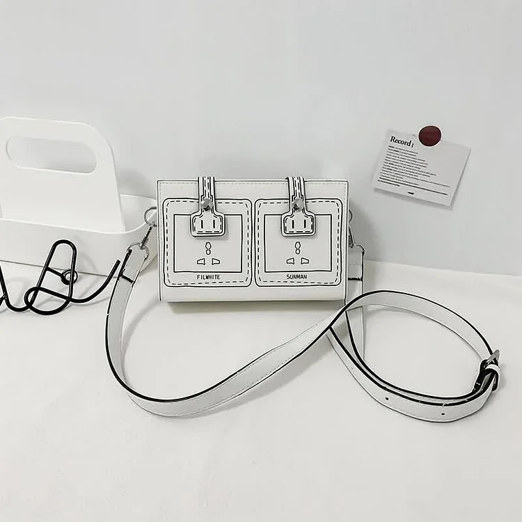 Cartoon Power Strip Pattern Crossbody Bag - Modakawa modakawa
