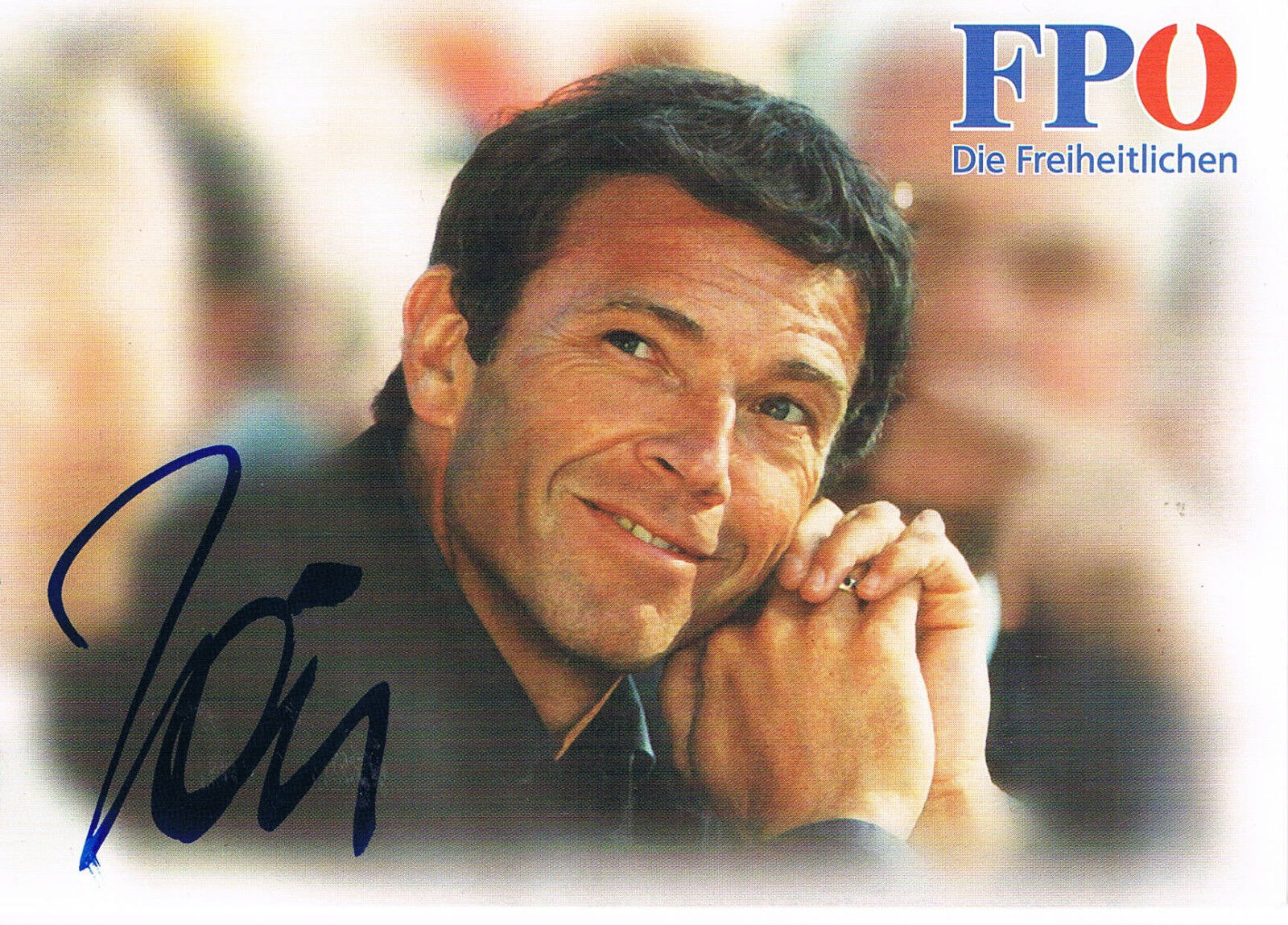 Austria J?rg Haider 1950-2008 genuine autograph 4x6