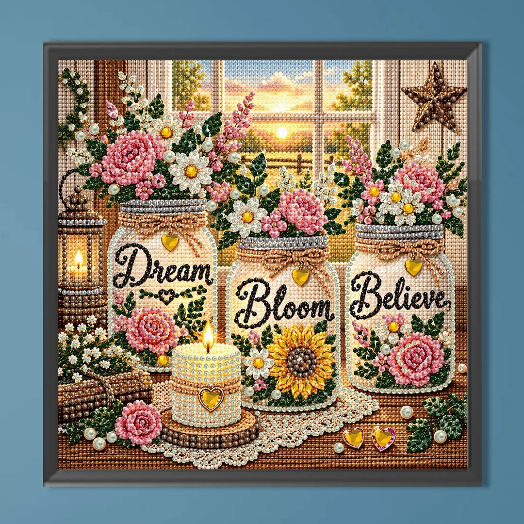 Pearl Painting Kit for Adults Inspirational Jar Art 11.81x11.81in