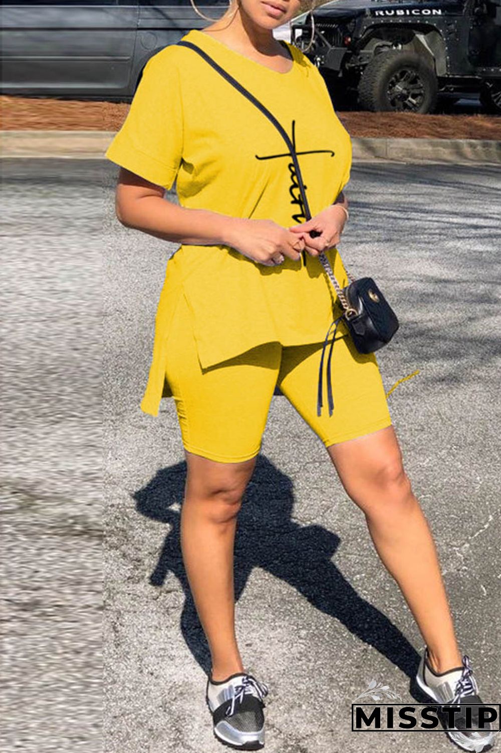 Light Gray Casual Print Slit V Neck Short Sleeve Two Pieces