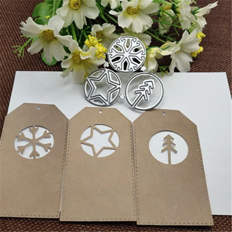 3Pcs Christmas tree circle Metal Cutting Dies Stencils For DIY Scrapbooking Decorative Embossing Handcraft Die Cutting Template