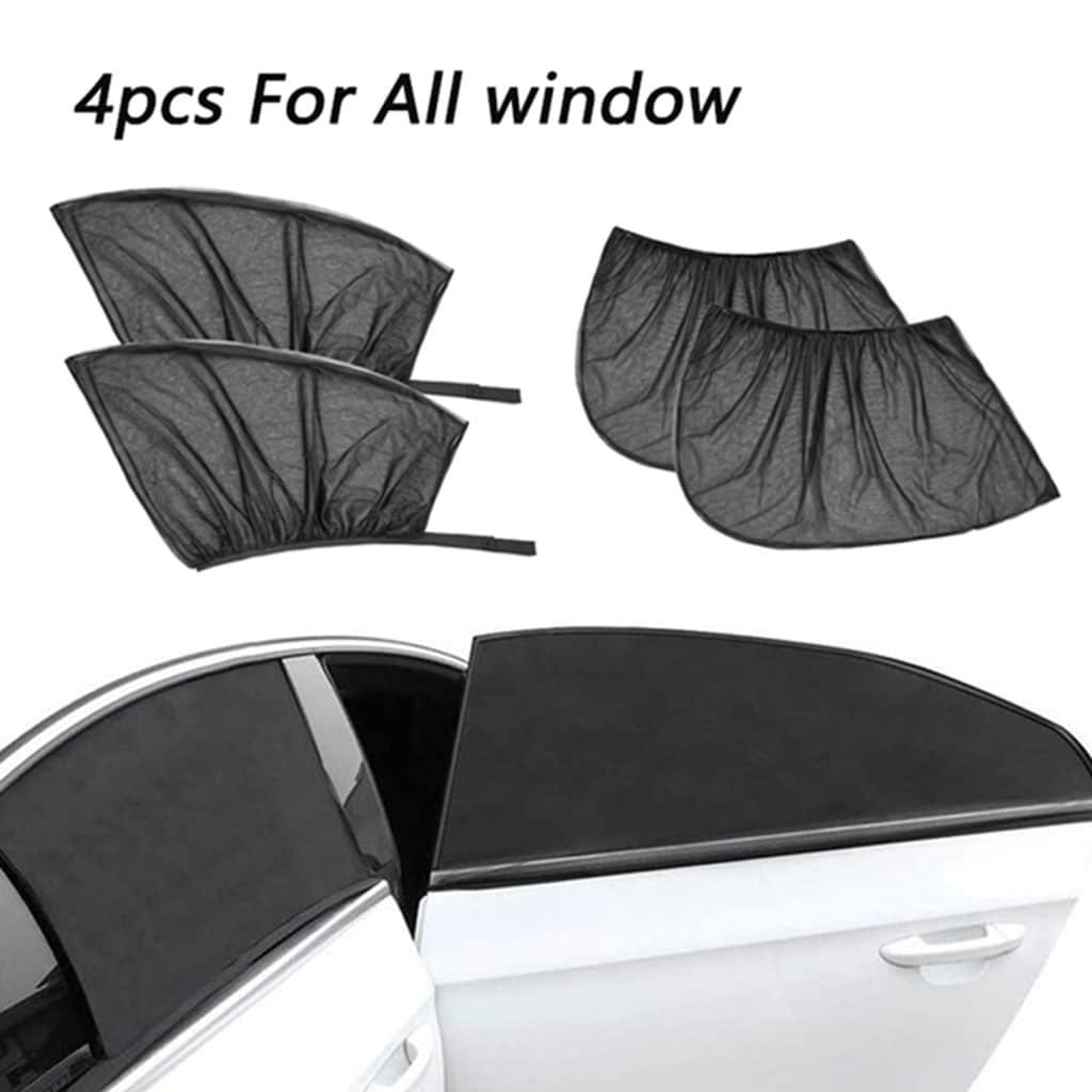 4pcs Window Screens for Camping Protection from Bugs UV and Car Mosquito Net for Breathable Mesh Covers for Privacy