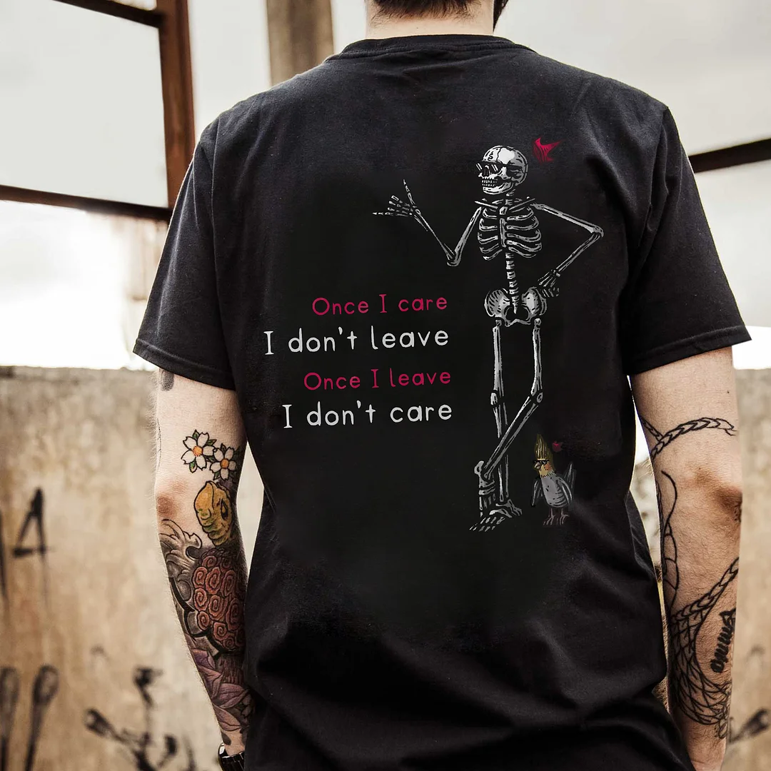 Once I Care I Don't Leave Printed Men's T-shirt -  