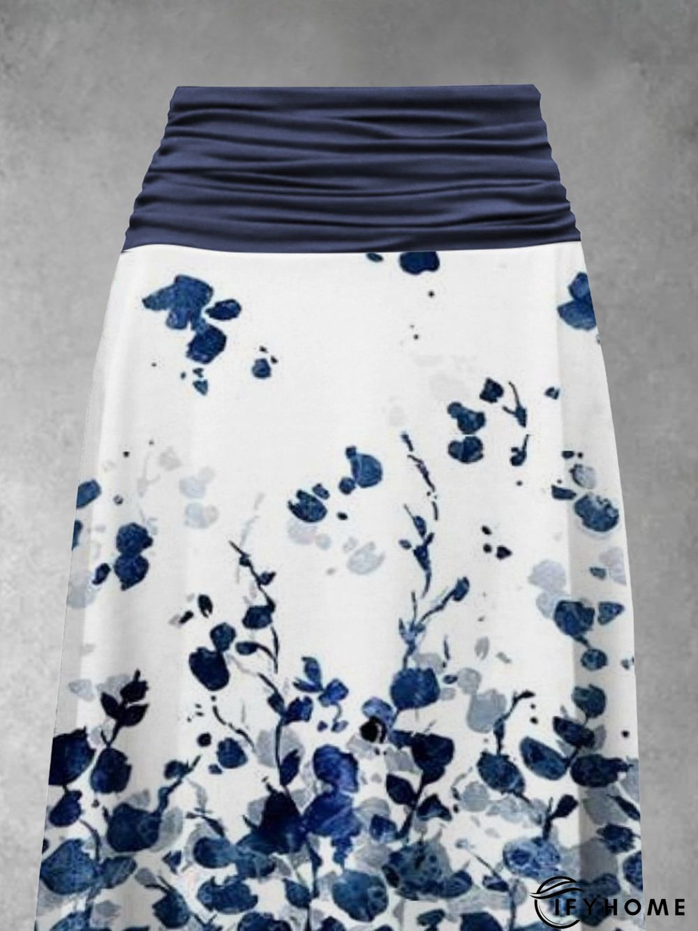 Summer Lleisure Contrast Color Stitching Small Floral A Type Floral Color-Block Skirt | IFYHOME
