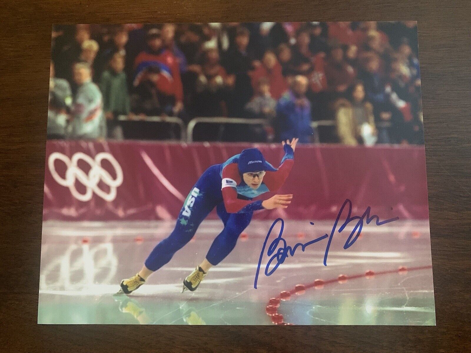 BONNIE BLAIR Signed 8x10 Photo Poster painting TEAM USA OLYMPIC GOLD MEDAL SKATER Autographed