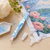 Resin Diamond Painting Point Drill Pen with 4 Various Tips Painting Arts 5D Point Drill Pen Diamonds Art Points Drills Pens for Nail Arts Rhinestone Decorations Cross-Stitch (Sky Blue)