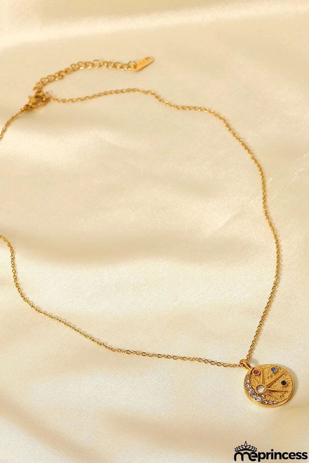 18K Gold Plated Inlaid Zircon Pendant Necklace