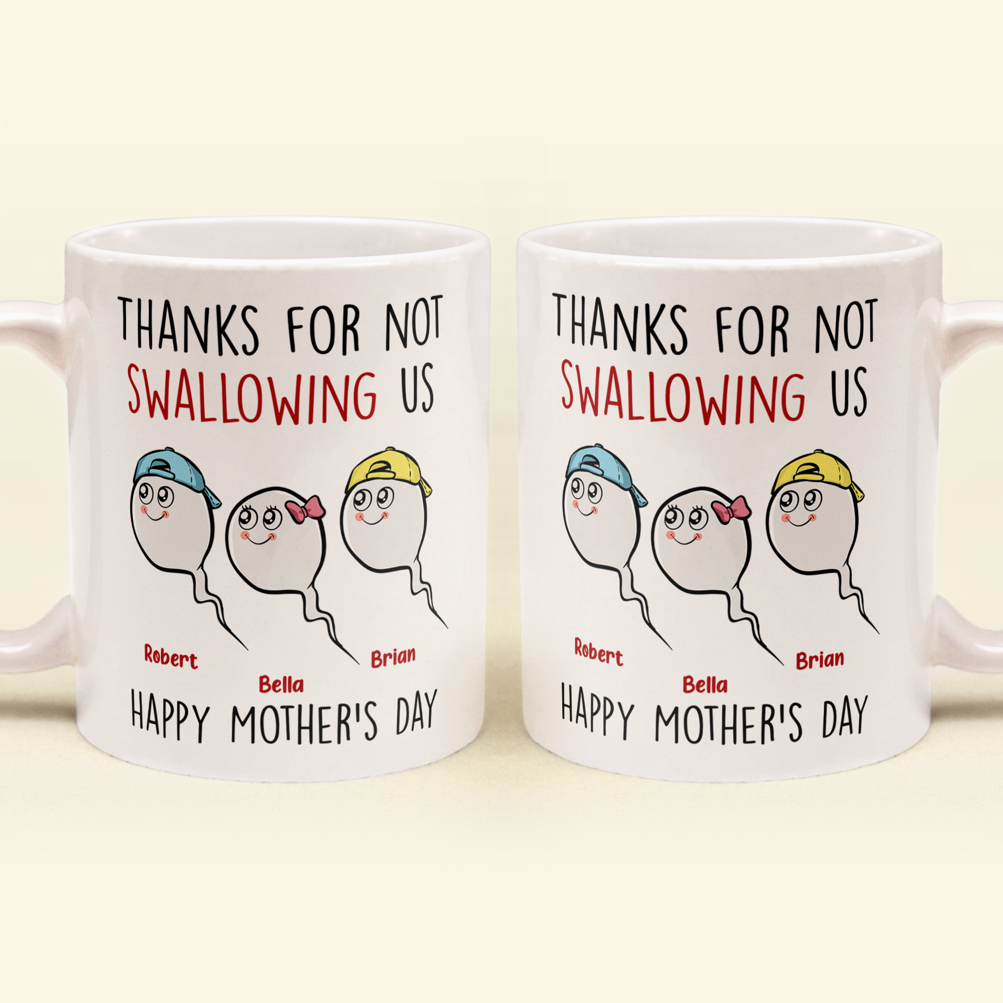 Loveyoufancy Thanks For Not Swallowing Us - Personalized Mug
