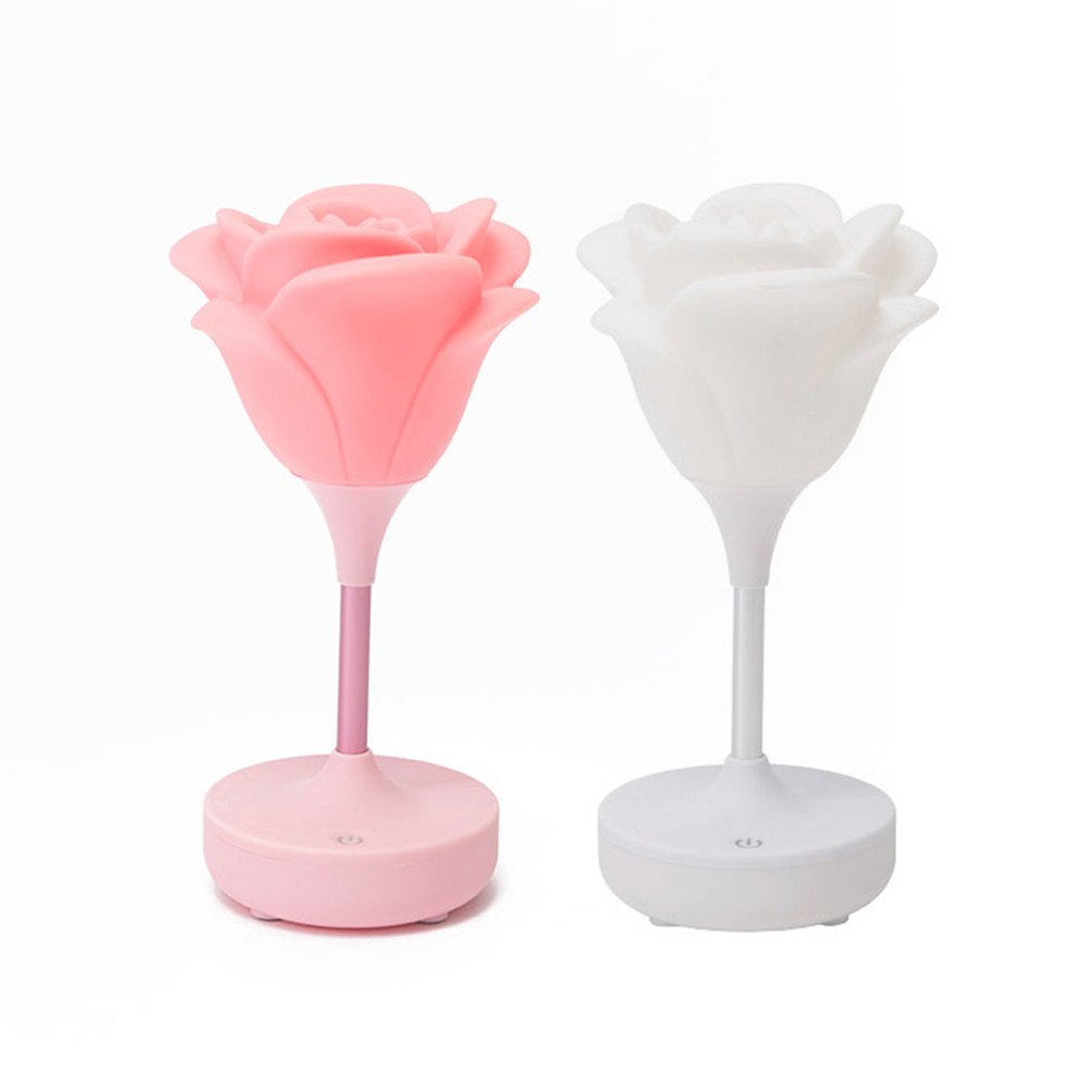 

Touch Rose Night Light Silicone 8LED Rechargeable Eye Protection Table Lamp, 501 Original